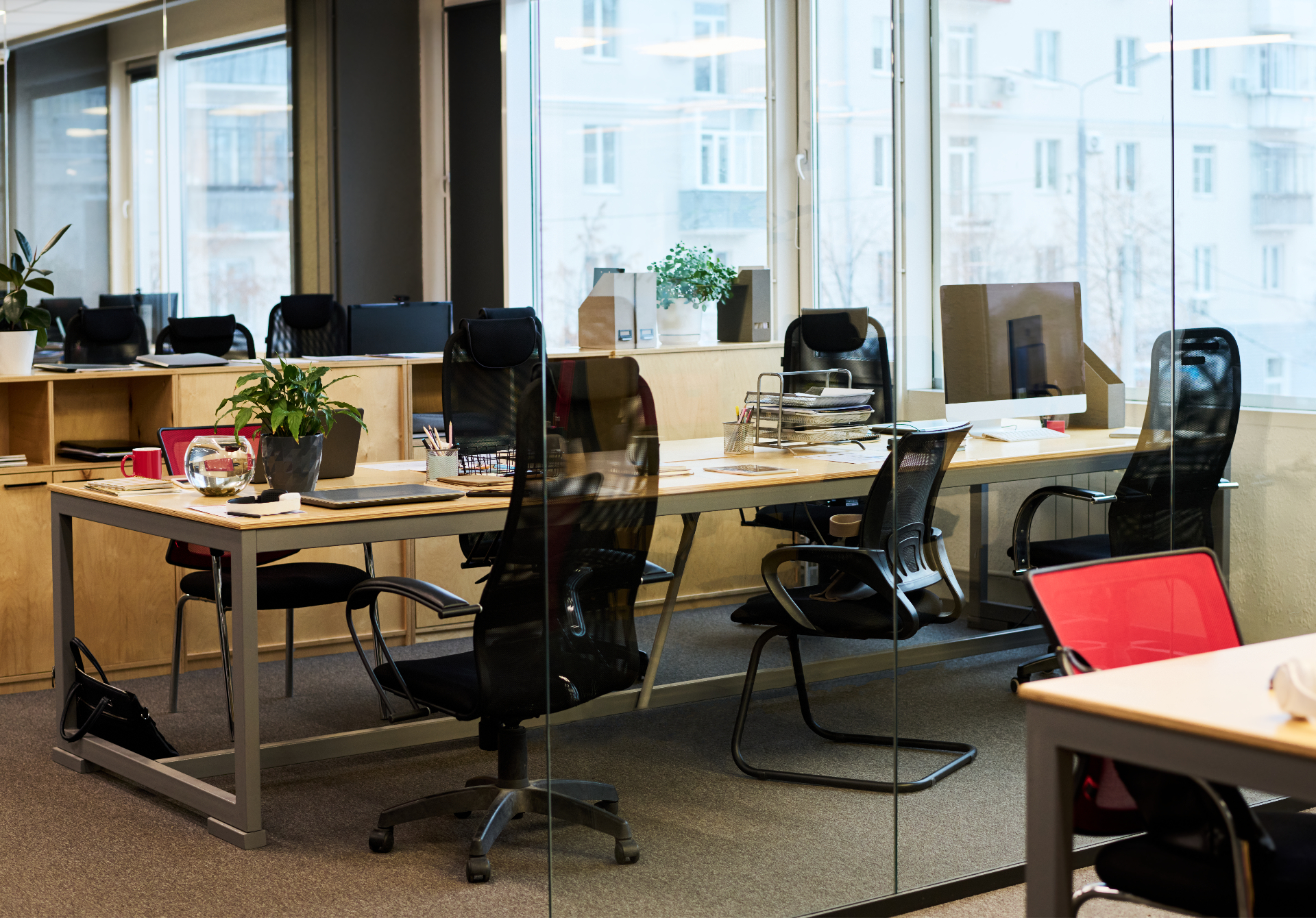 Office chairs in an empty office